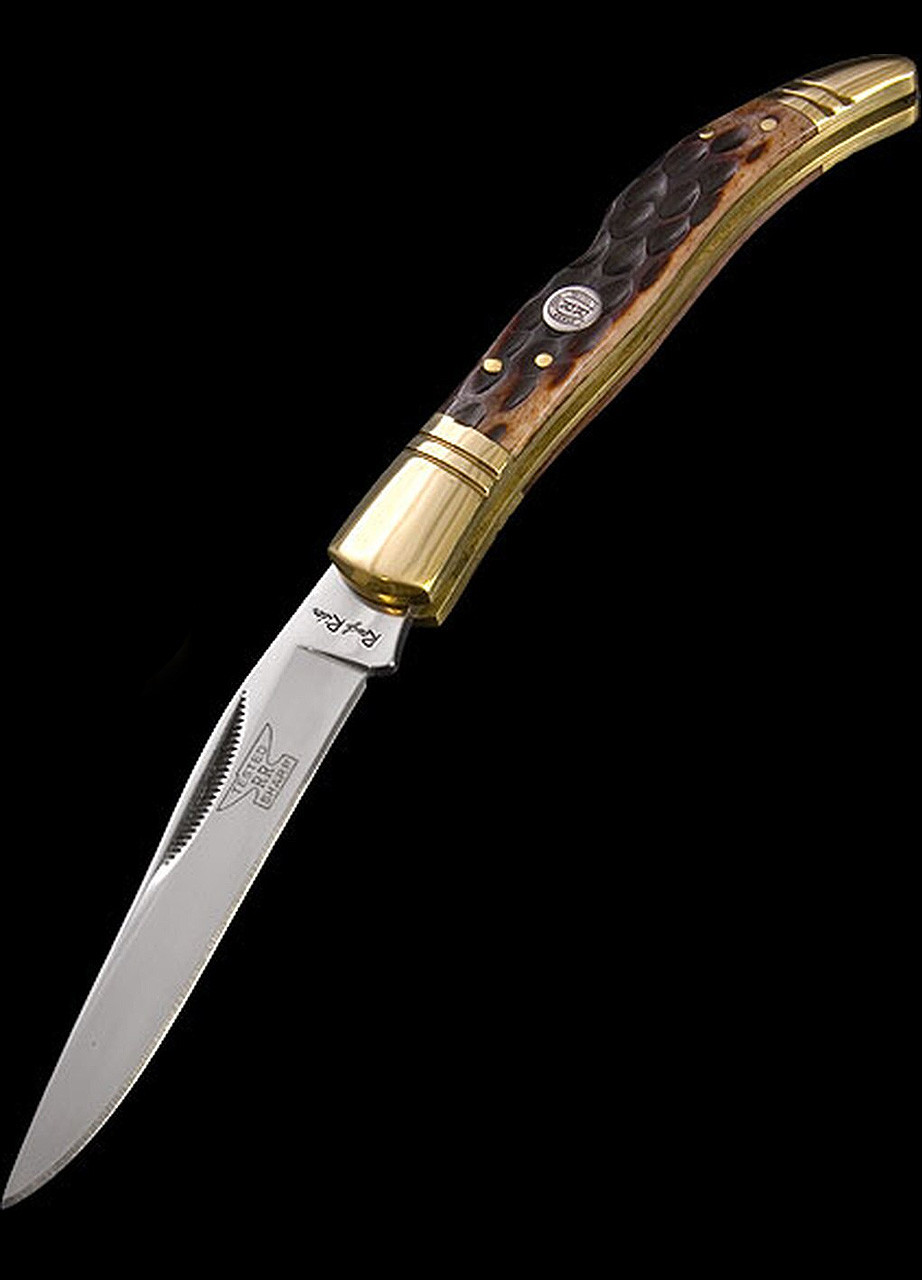 Rough Rider French Tickler Amber Jigged Bone Folding Knife