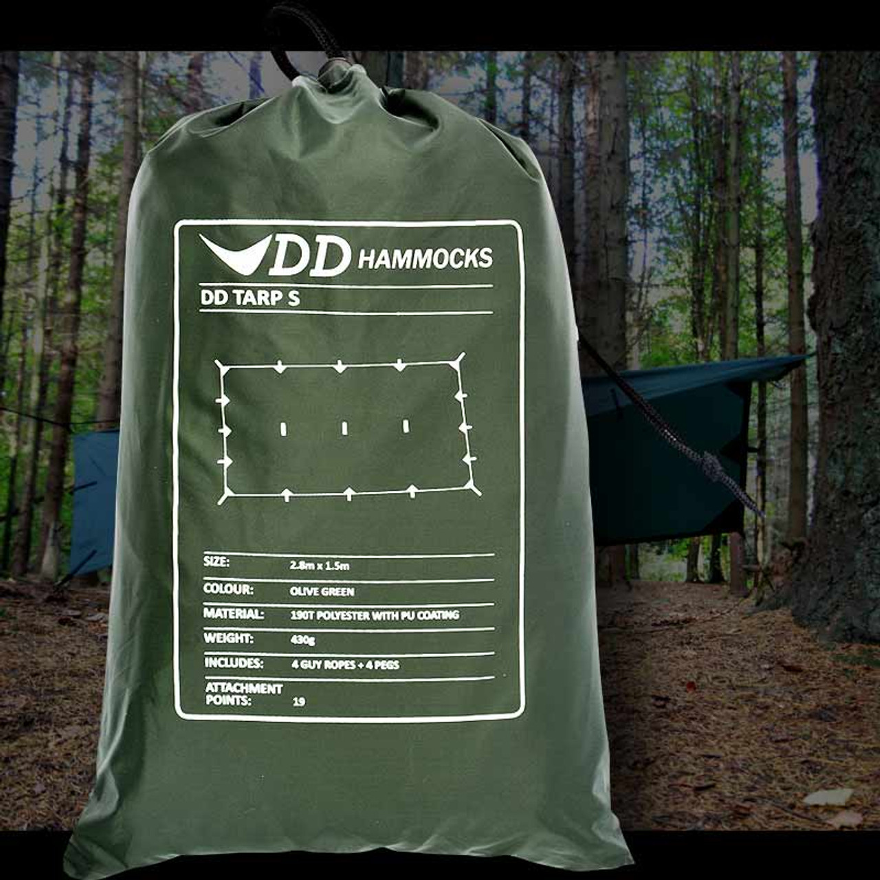 DDTarp S 2.8×1.5 DD HAMMOCKS DD SuperLight Tarp S – DD Hammocks