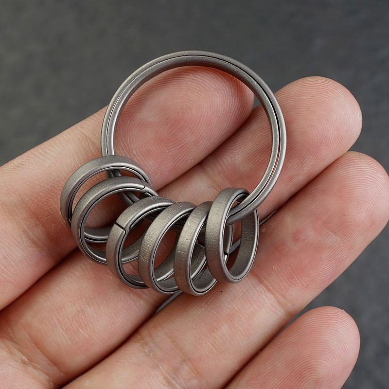 MecArmy Titanium Key Rings Kit – 7-Piece Set For Organizing Keys, EDC Tools & More
