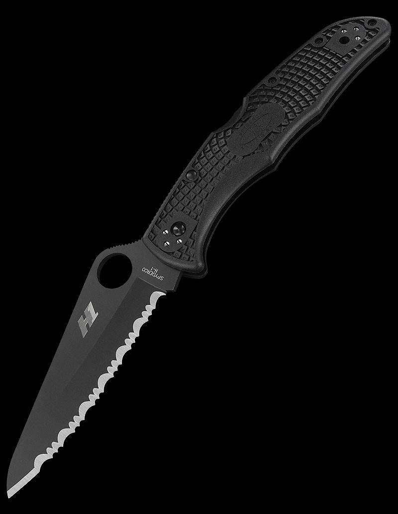 Spyderco Pacific Salt 2 Black Serrated Folding Knife