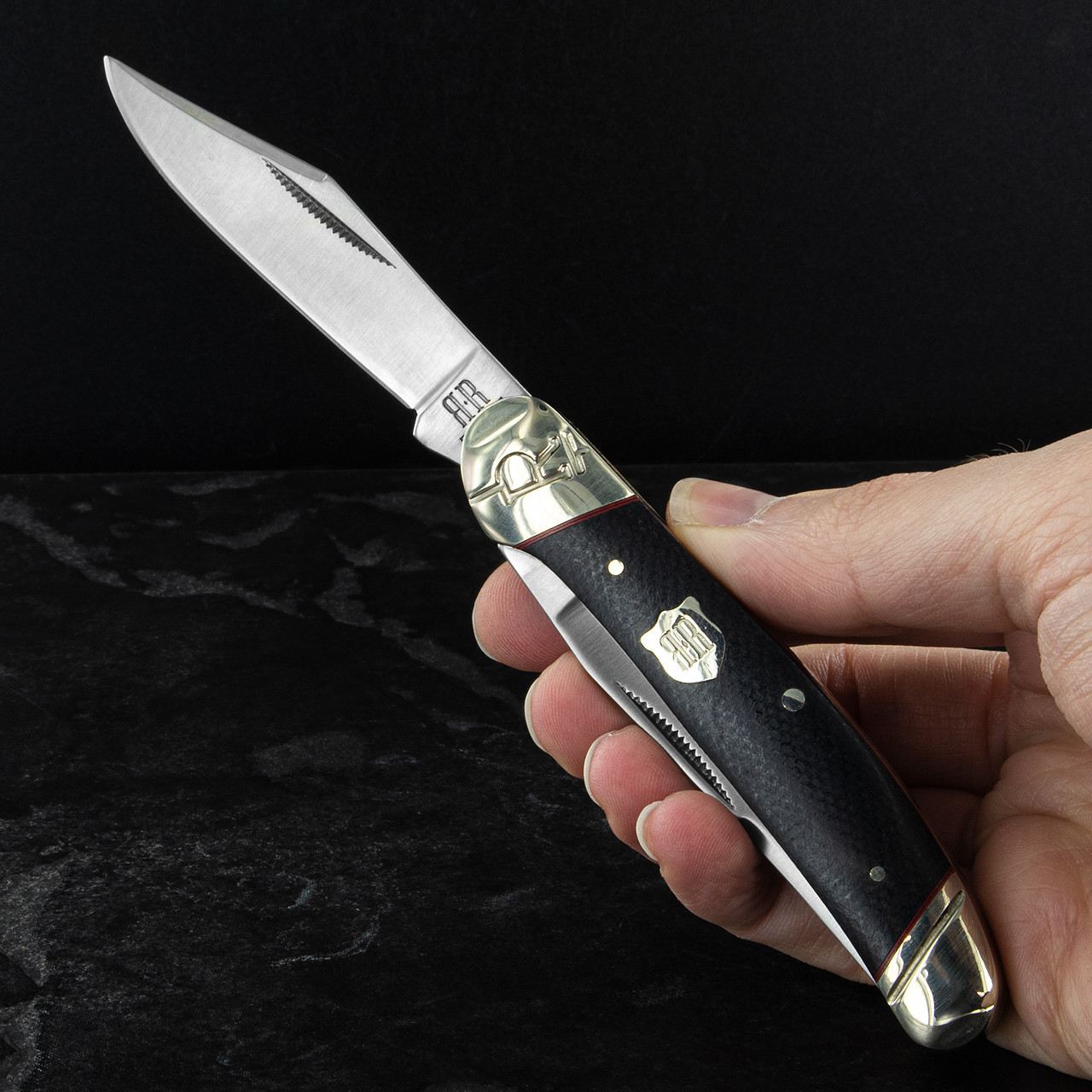 Rough Rider Highland BLACK MICARTA COPPERHEAD Folding Knife