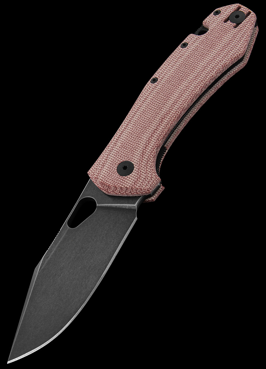 GiantMouse Grand Red Micarta Blackwash | Heinnie Haynes