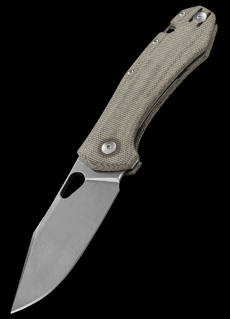 GiantMouse Grand Green Micarta M390 Folding Knife - Heinnie Haynes