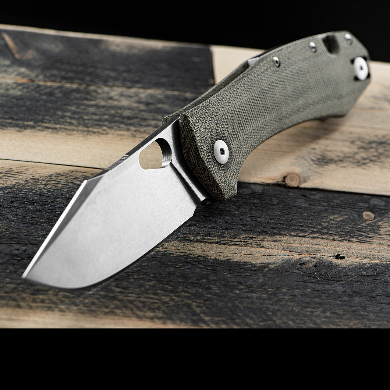 GiantMouse Grand Green Micarta M390 Folding Knife - Heinnie Haynes