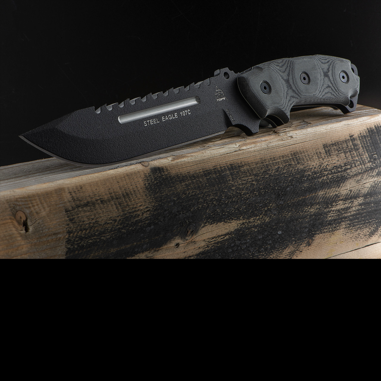 TOPS Steel Eagle Sawback Fixed Blade