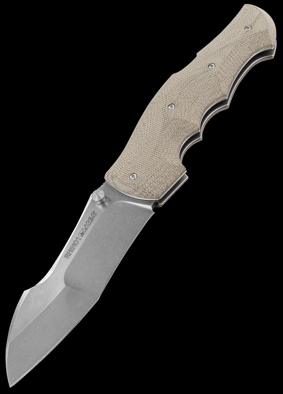 Real Steel Sacra Green Micarta Pocket Knife - Stonewash Plain