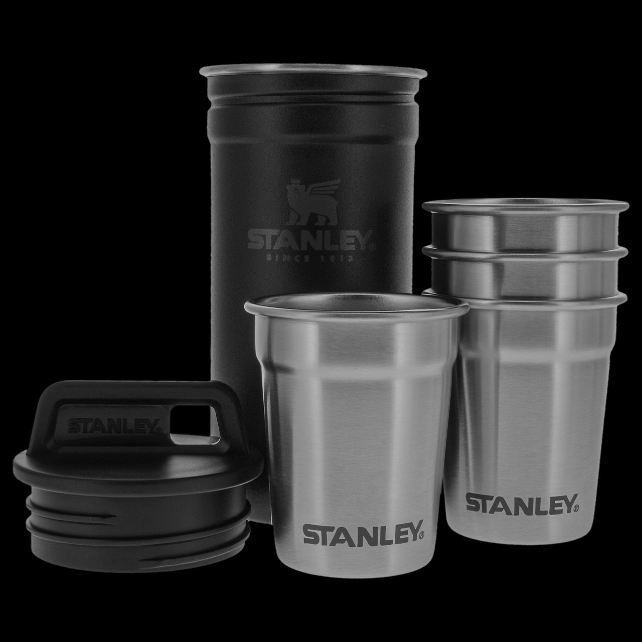 Adventure Nesting Shot Glass Set - Matte Black