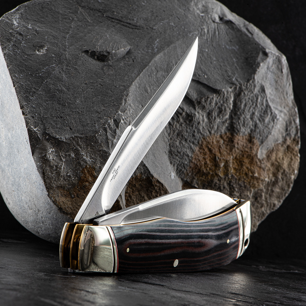 Rough Rider Jumbo Trapper Desert Fox Folding Knife