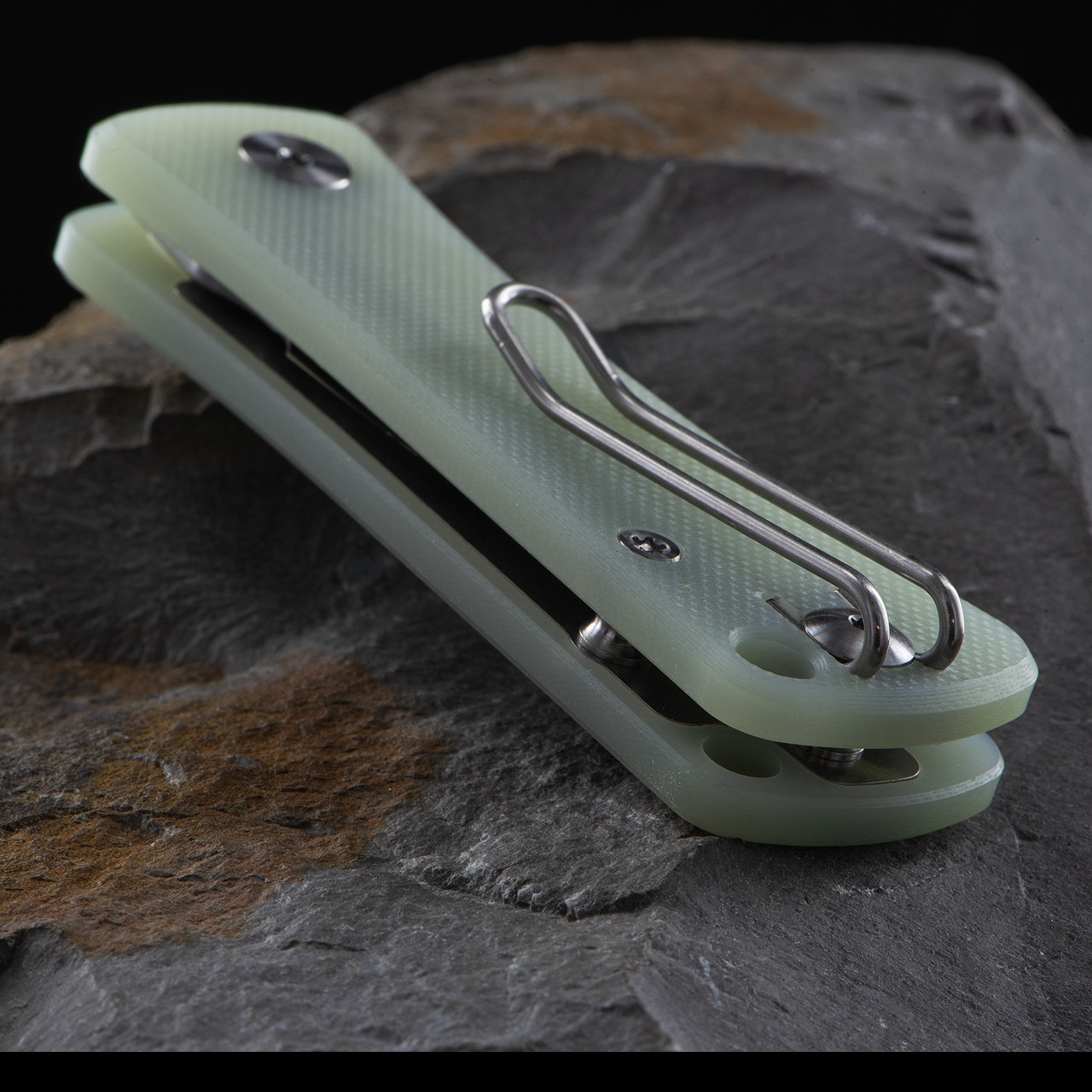 Trivisa Andromeda Linerlock Jade Folding Knife | Heinnie Haynes
