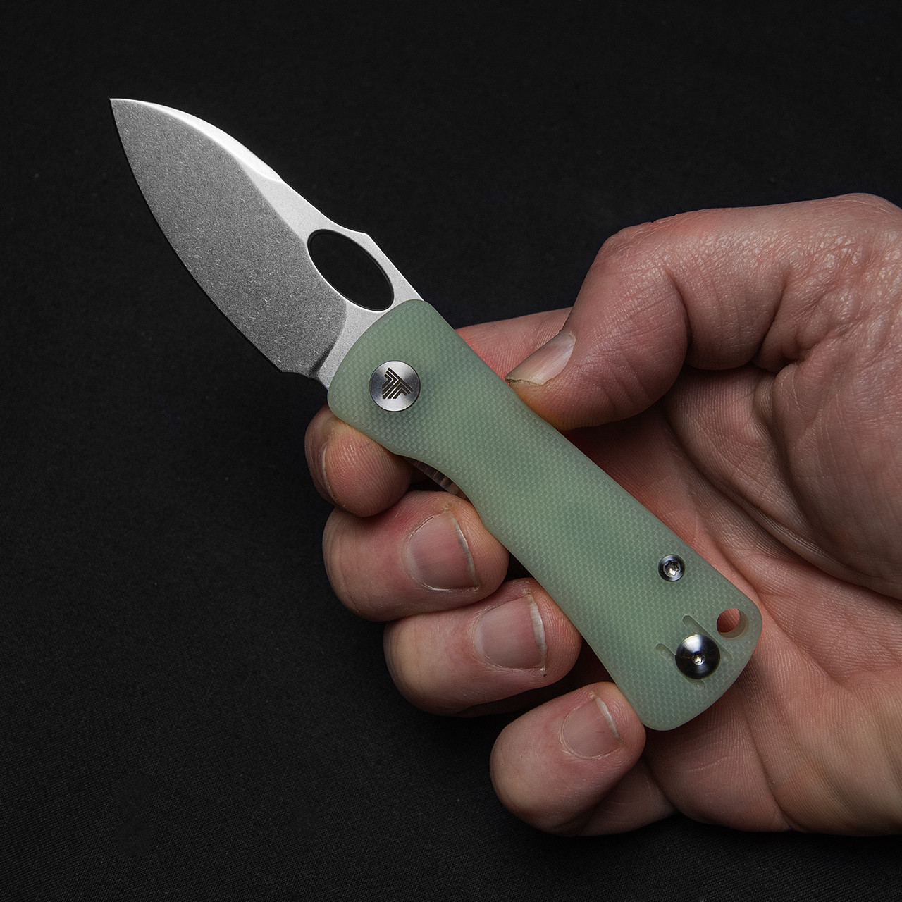 Trivisa Andromeda Linerlock Jade Folding Knife | Heinnie Haynes