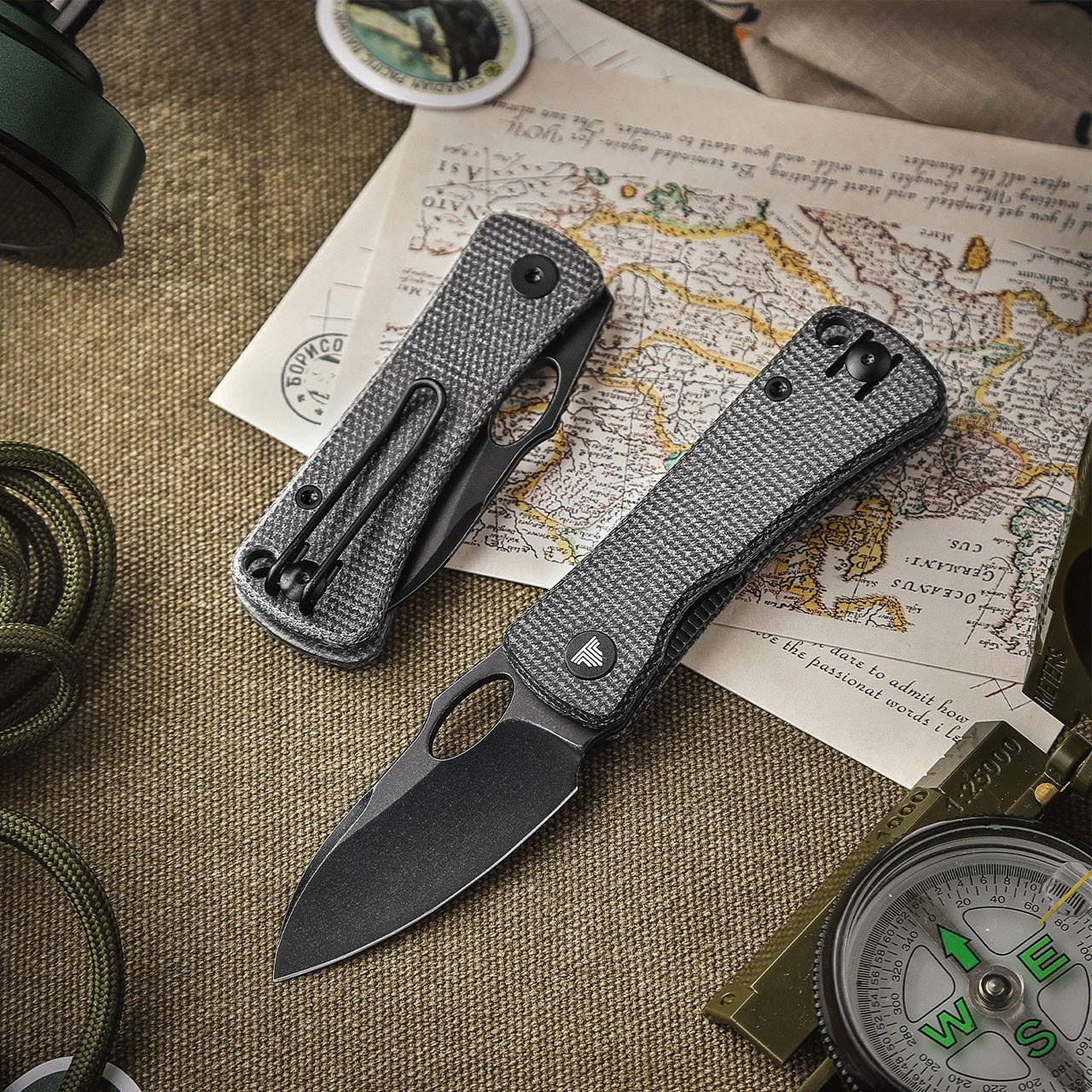 Trivisa Andromeda Linerlock Black Folding Knife | Heinnie Haynes