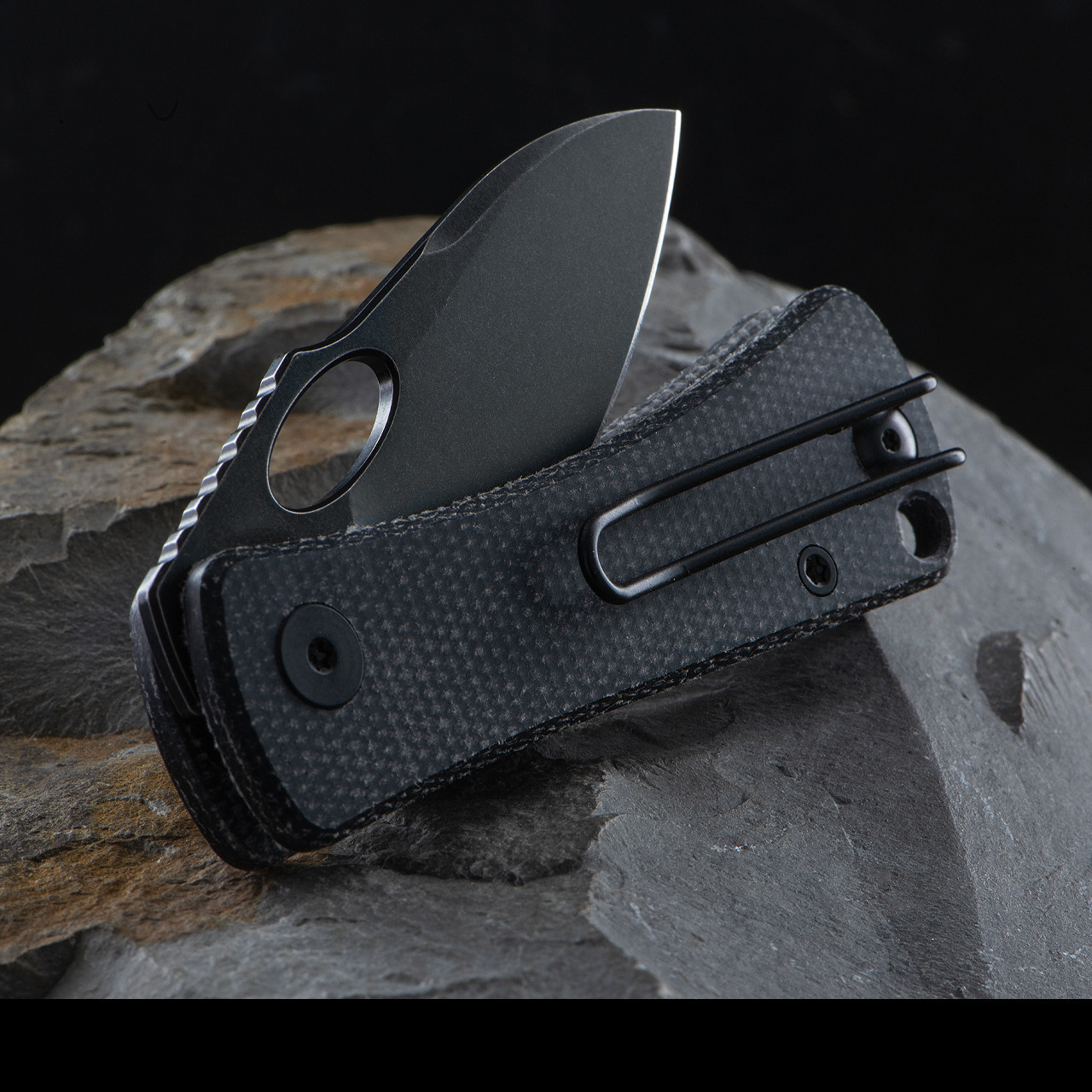 Trivisa Andromeda Linerlock Black Folding Knife | Heinnie Haynes