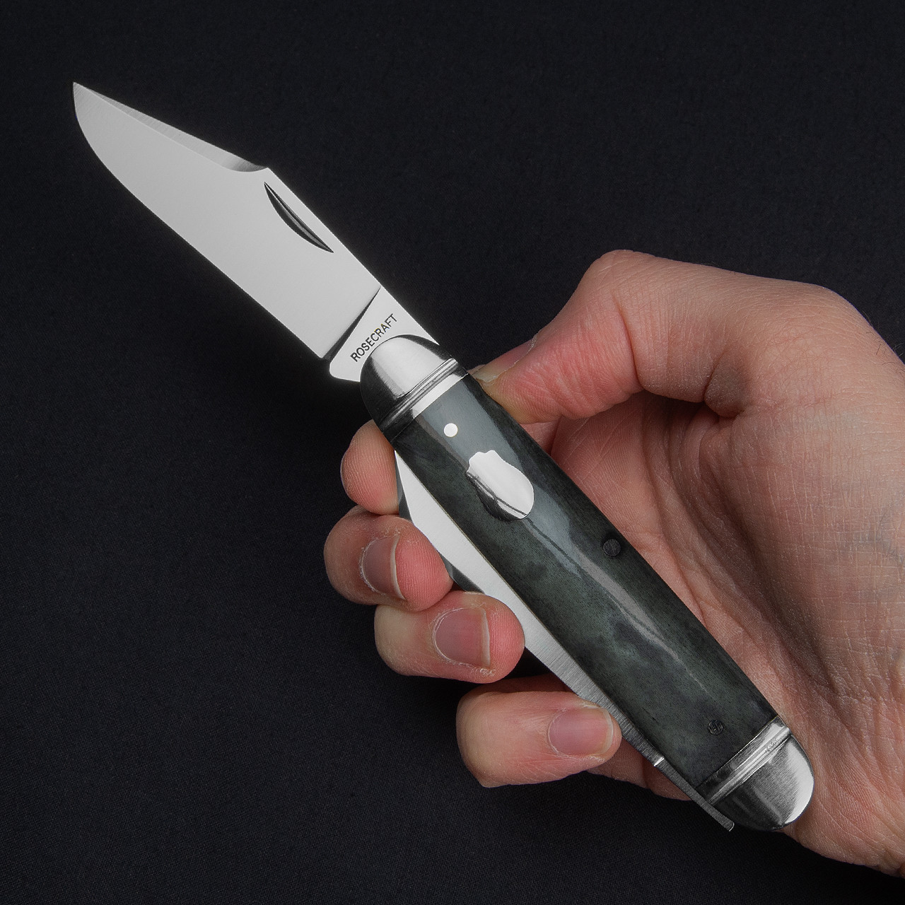 RoseCraft Briarpatch Jack Grey Bone Folding Knife | Heinnie Haynes