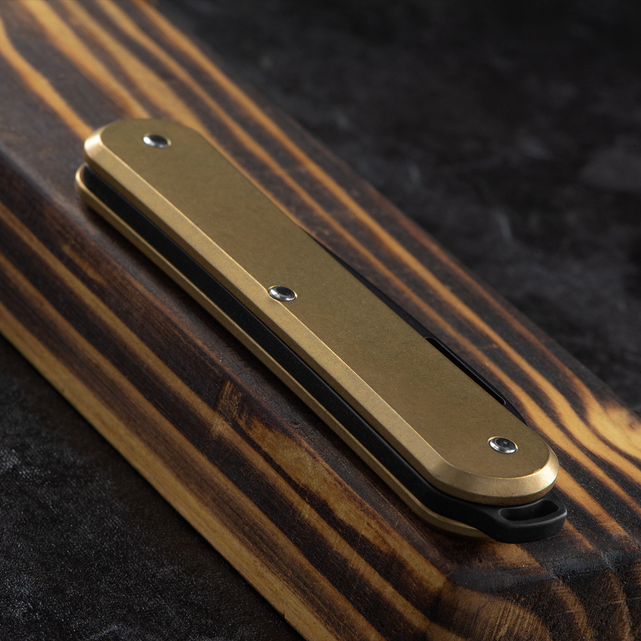 Fox Vulpis 1 Brass Black Penknife Folding Knife | Heinnie Haynes