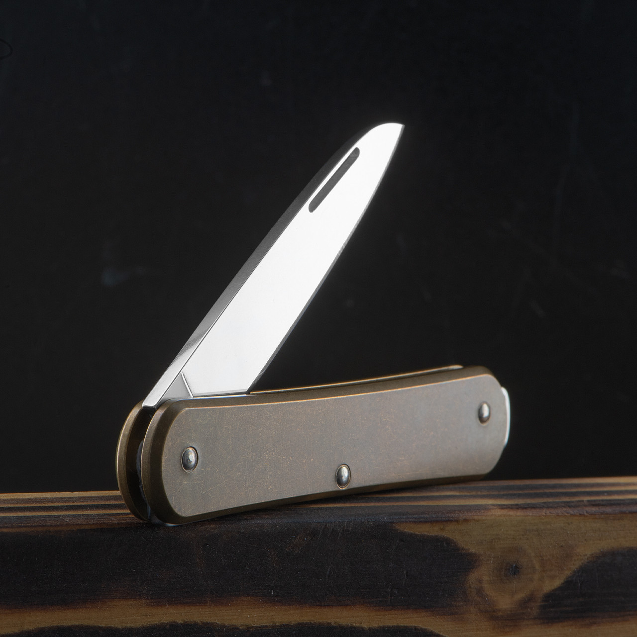 Fox Vulpis 1 Brass Penknife Folding Knife | Heinnie Haynes