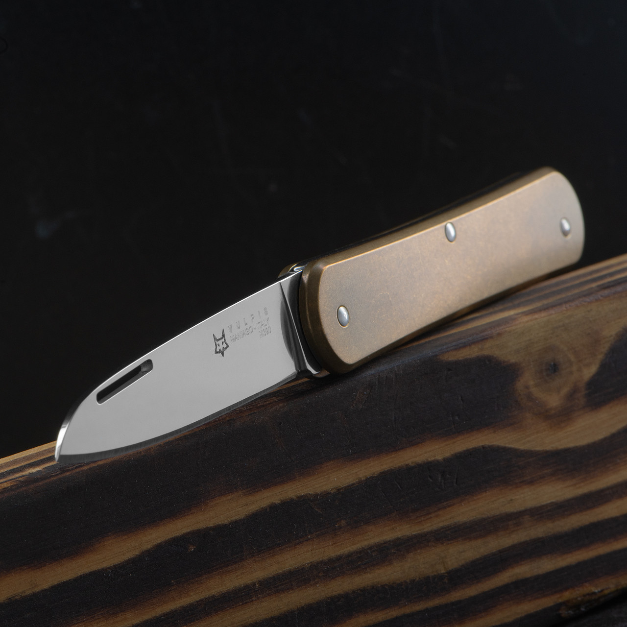 Fox Vulpis 1 Brass Penknife Folding Knife | Heinnie Haynes