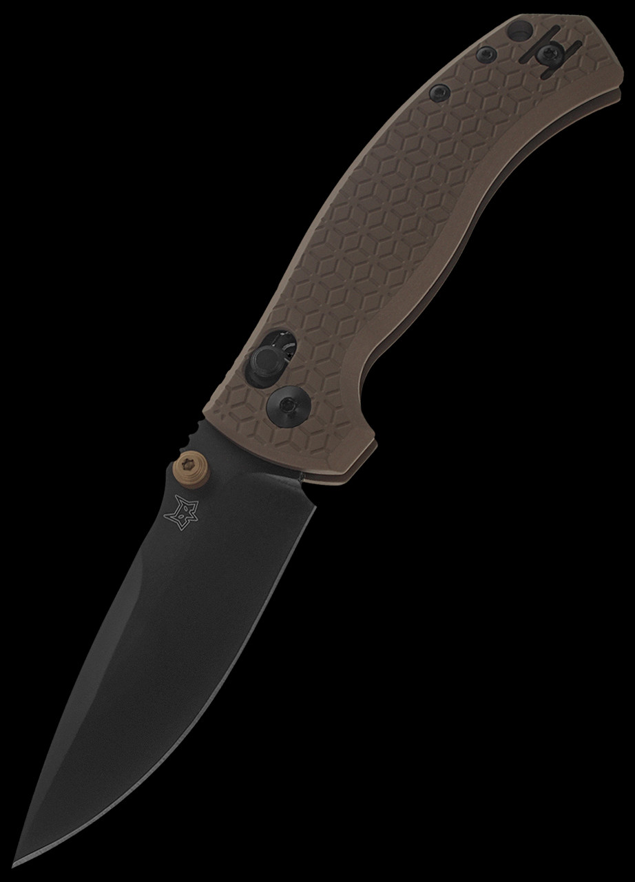 Fox Anzu Bronze Aluminium Black Folding Knife - Heinnie Haynes