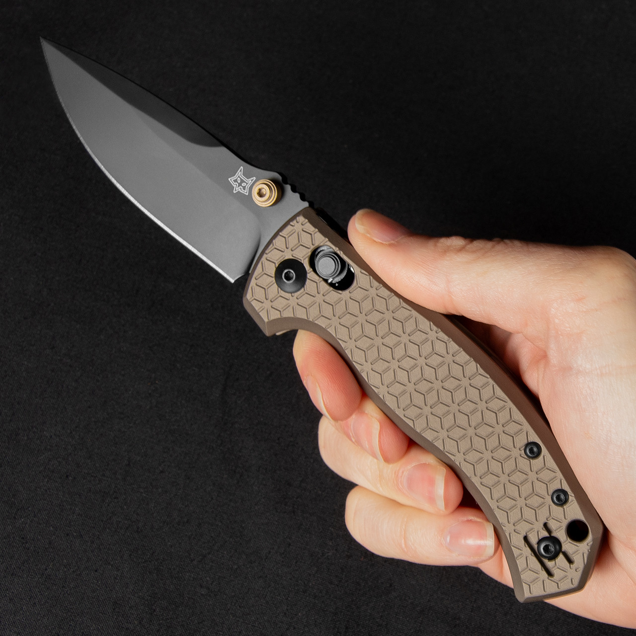 Fox Anzu Bronze Aluminium Black Folding Knife - Heinnie Haynes