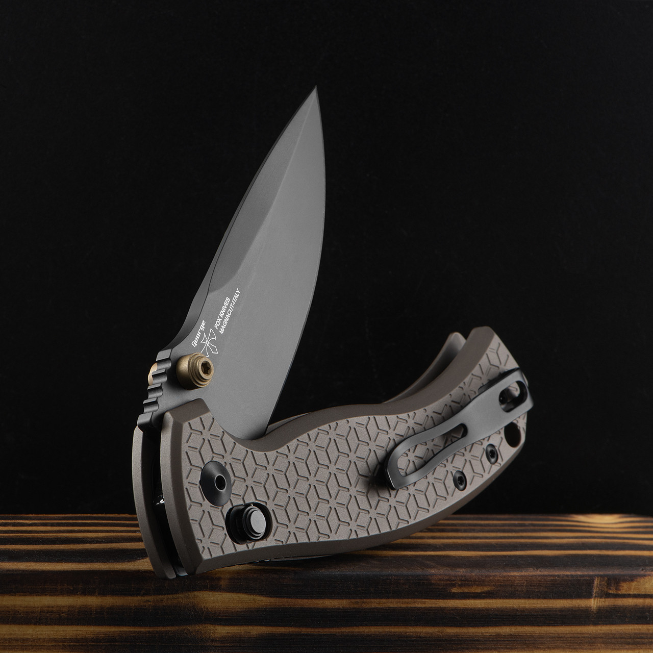Fox Anzu Bronze Aluminium Black Folding Knife - Heinnie Haynes