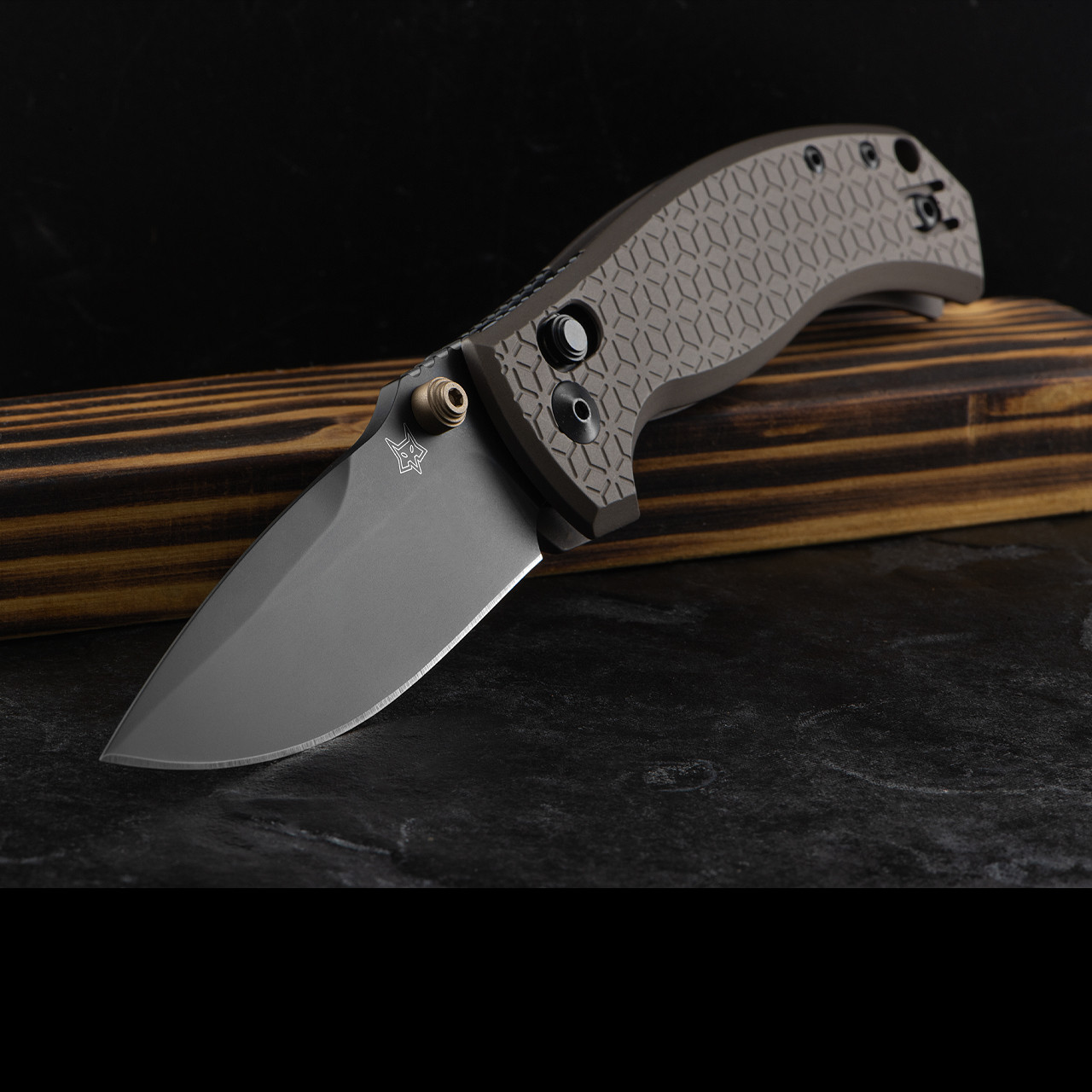 Fox Anzu Bronze Aluminium Black Folding Knife - Heinnie Haynes