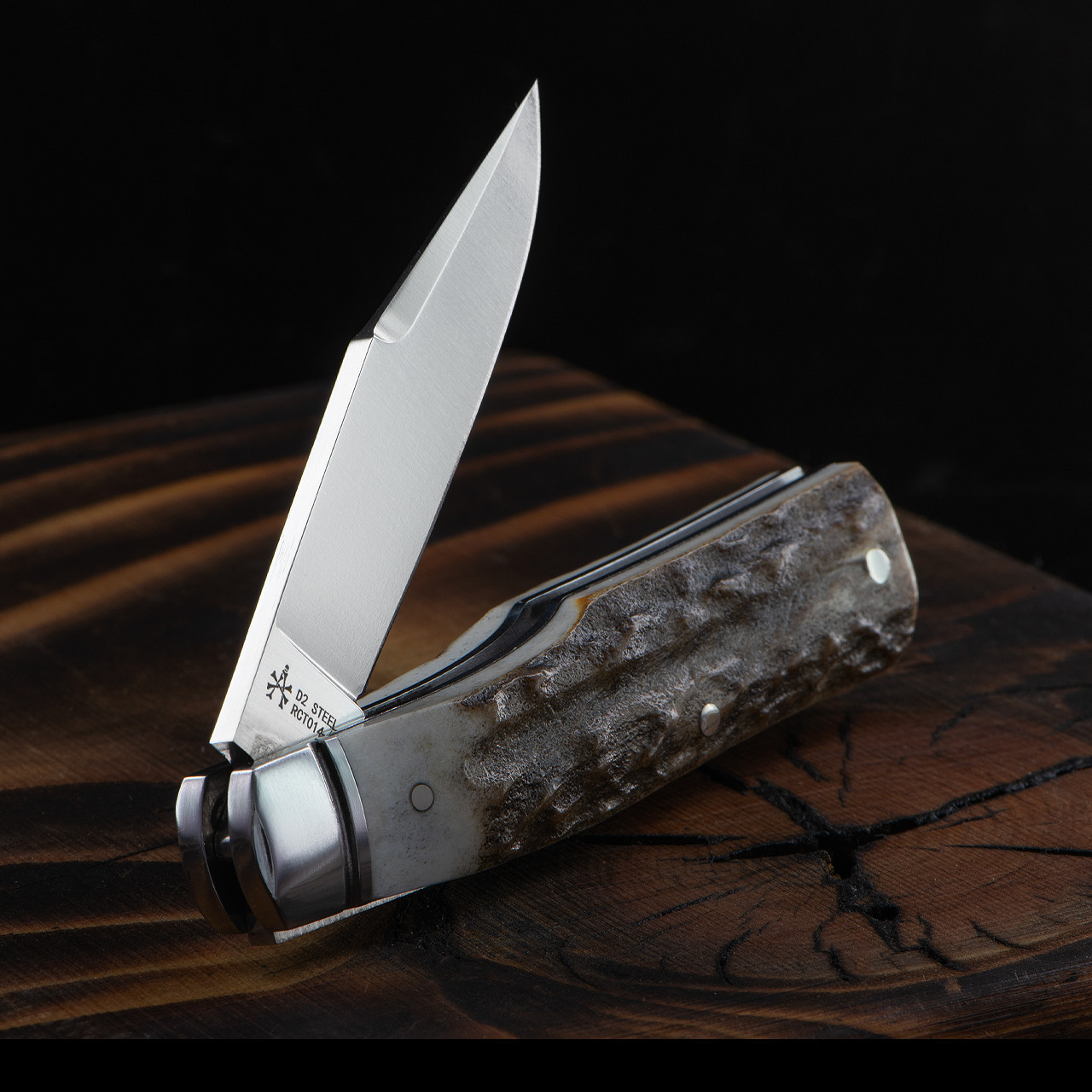 Rosecraft Savage Creek Gunstock Stag Folding Knife | Heinnie Haynes