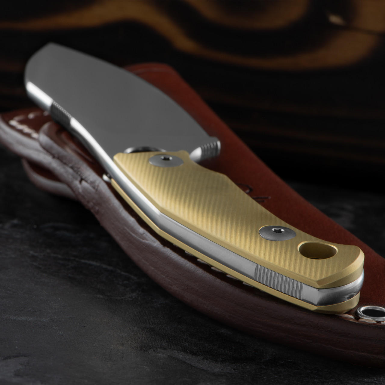 GiantMouse GMF1-XL Brass Fixed Blade | Heinnie Haynes