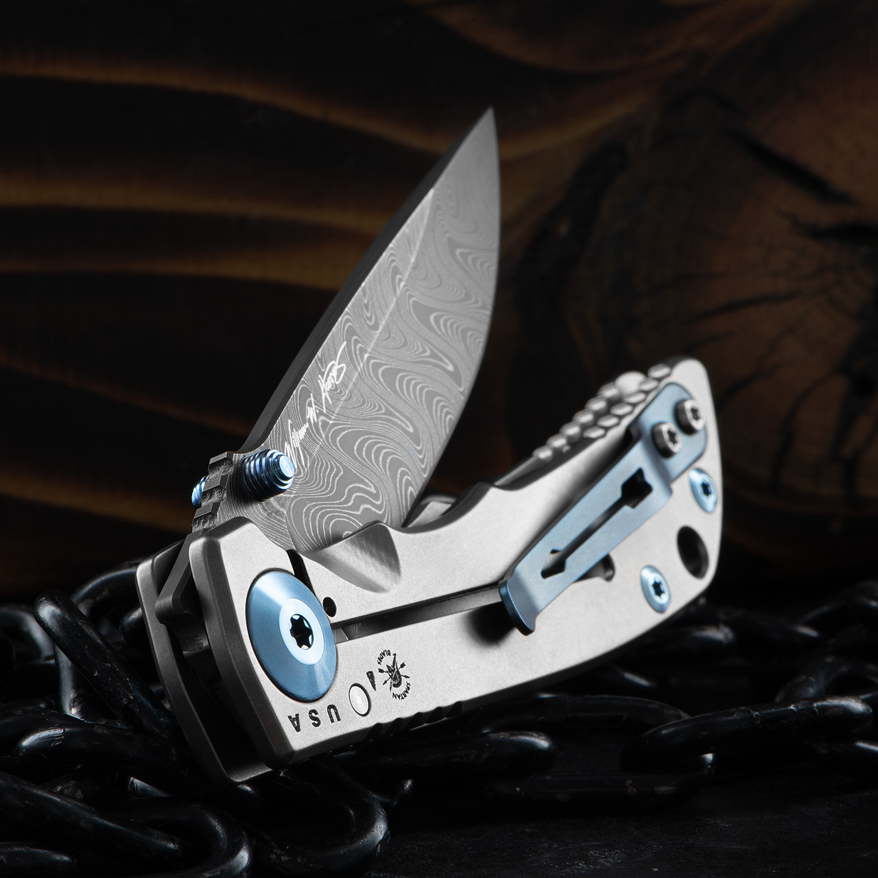 HEYON 新品 タグ付き pepper gilet / gray Spartan Harsey Blue Ano Folding Knife | Heinnie Haynes