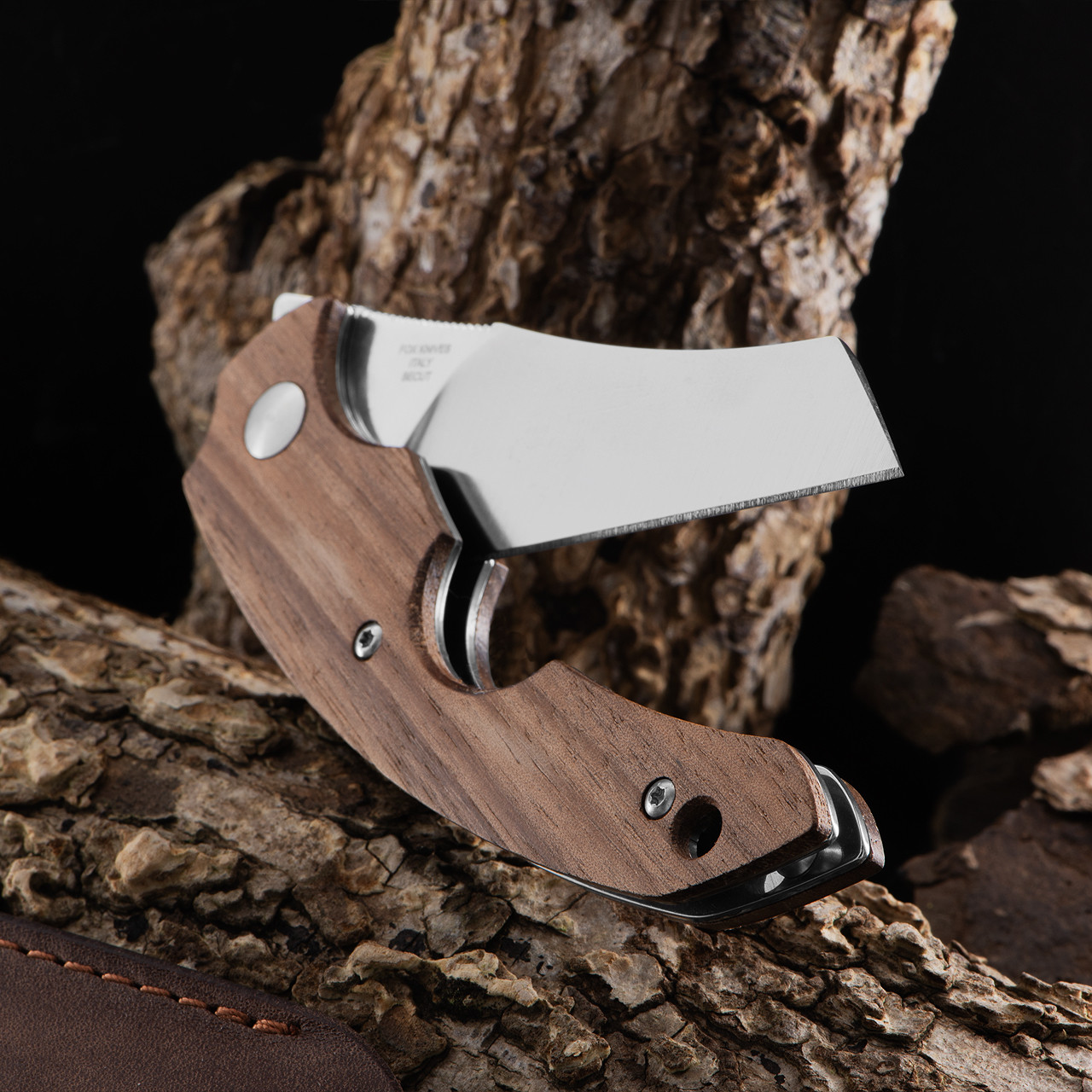Fox Virtus American Walnut Folding Knife | Cigar Cutting Knife
