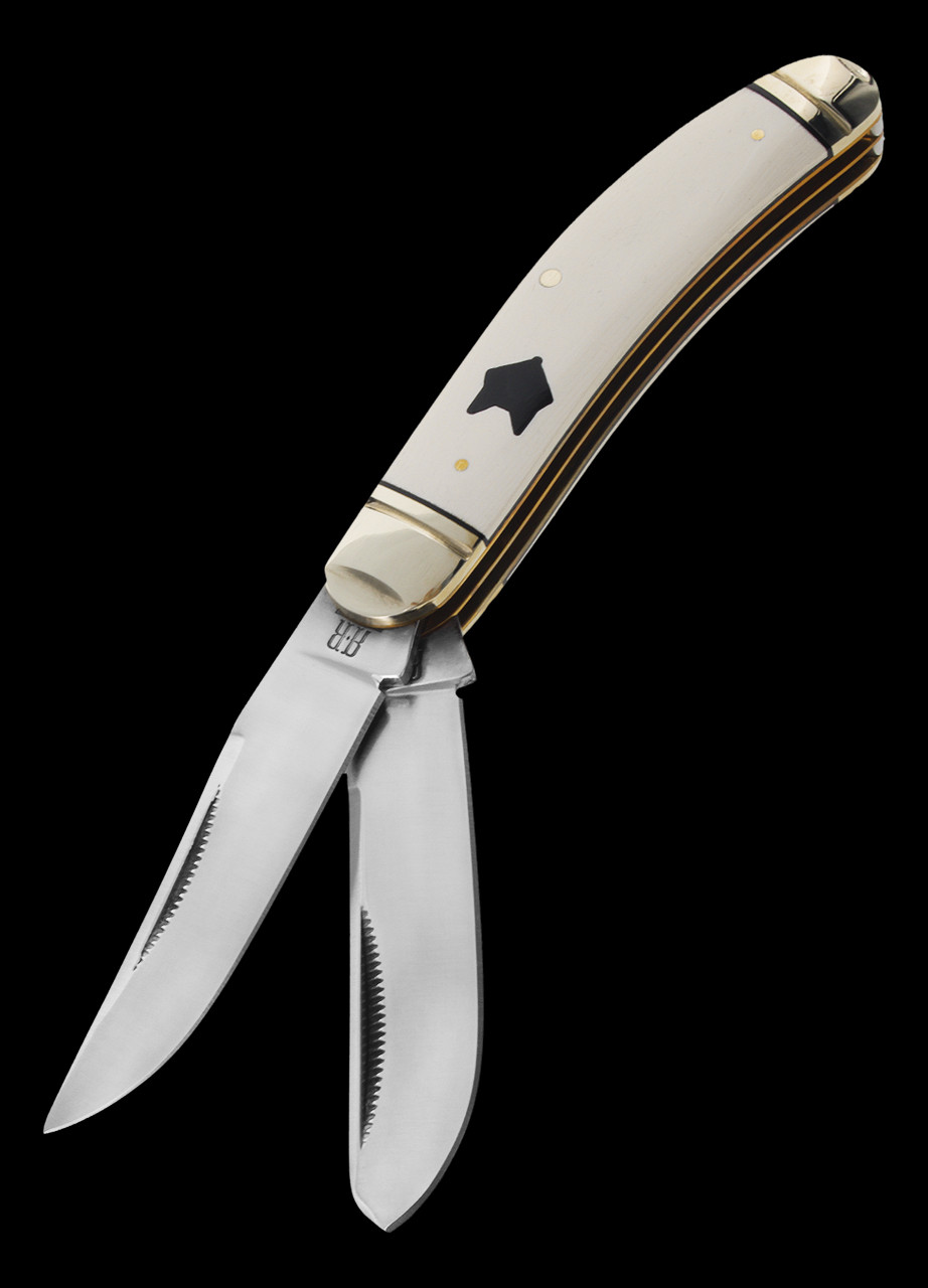『激レア』The Knife in spun America Rough Rider Artic Fox Sowbelly Trapper Folding Knife | Heinnie Haynes