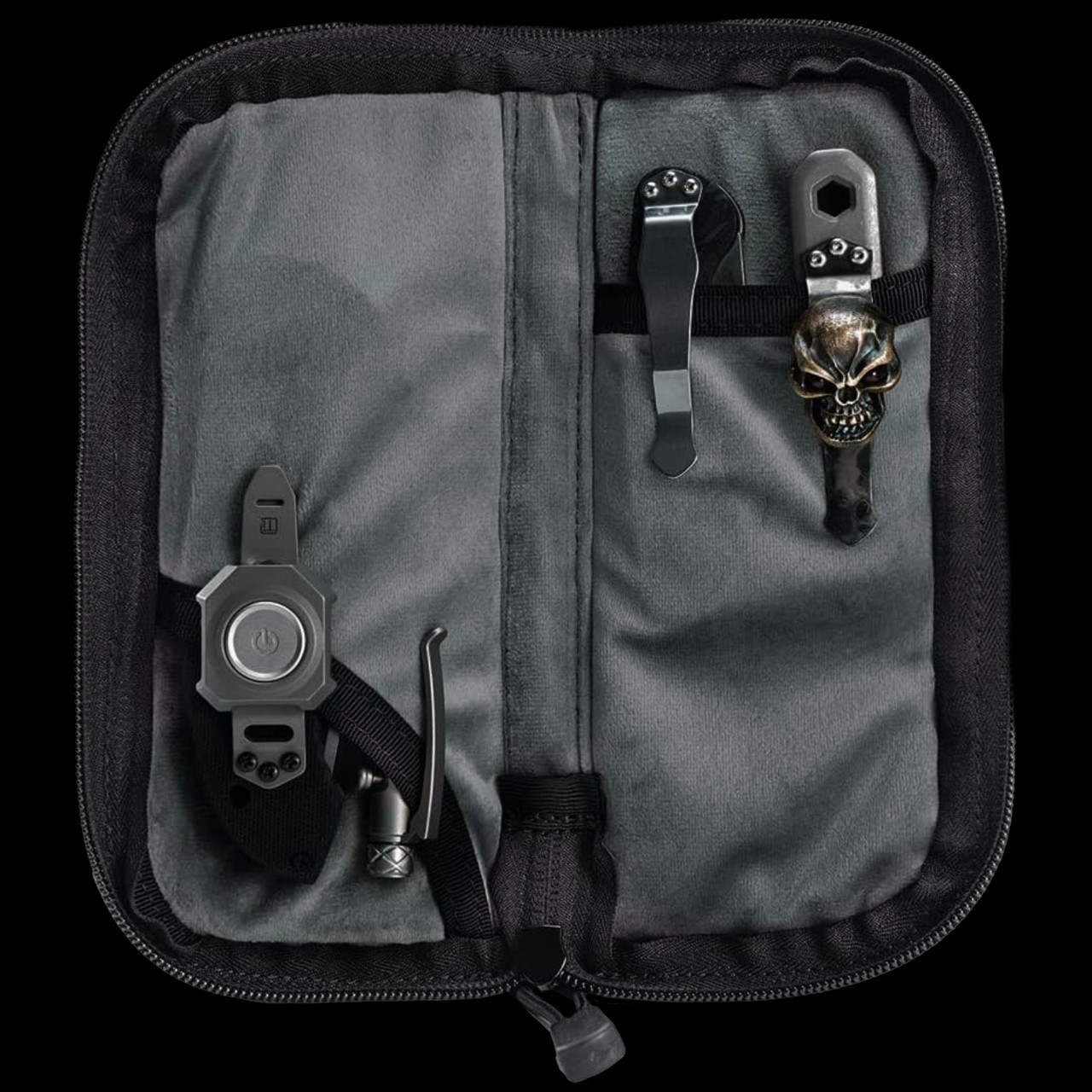 VIPERADE PL7 EDC Leather Hook-and-Loop Pouch – Elastic Organizer With 4/5 Pockets For Knife, Flashlight, Pen, Multitool, Fits Backpack & Tactical Vest