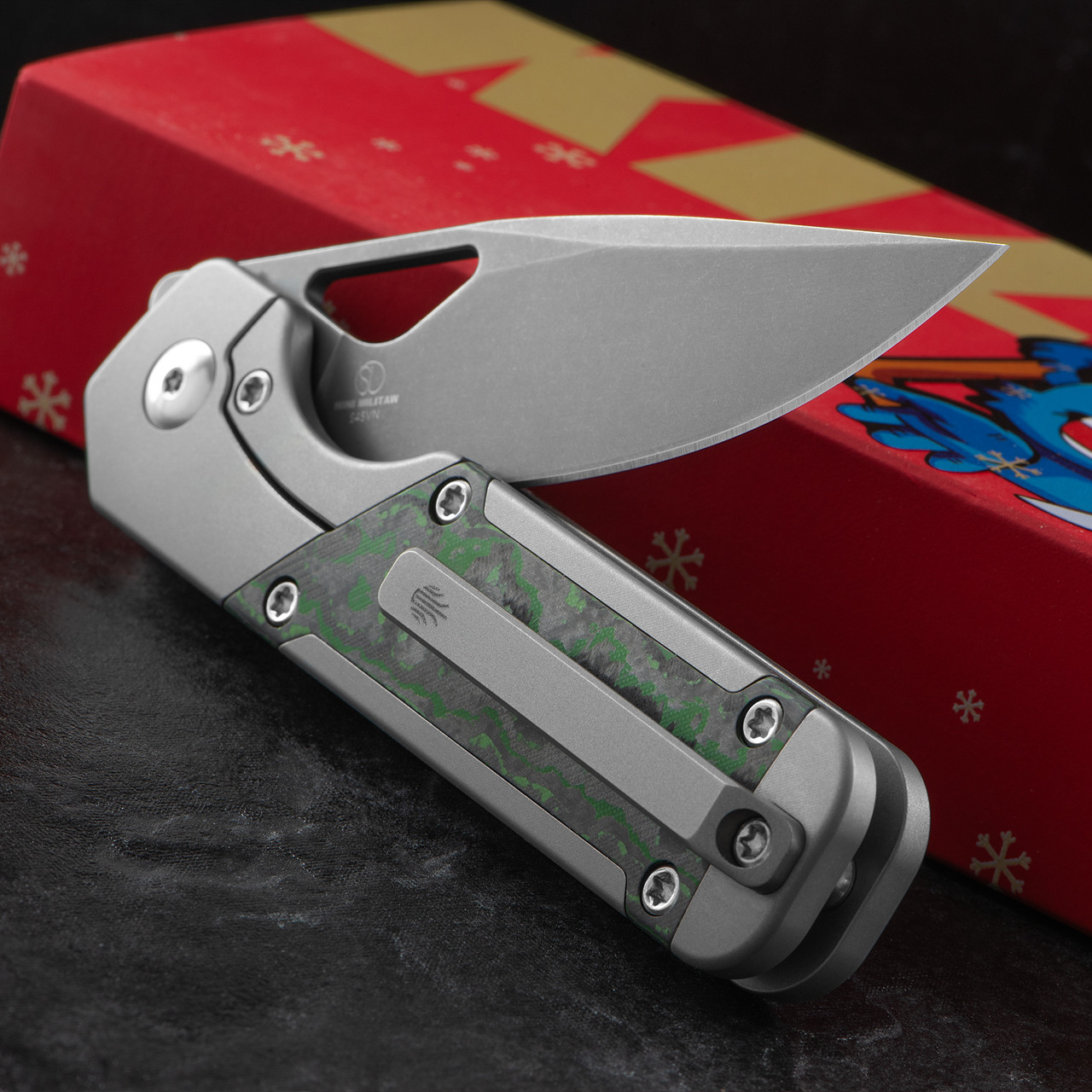 Kizer Blade Smith Mini Militaw Titanium Jungle Wear Folding Knife