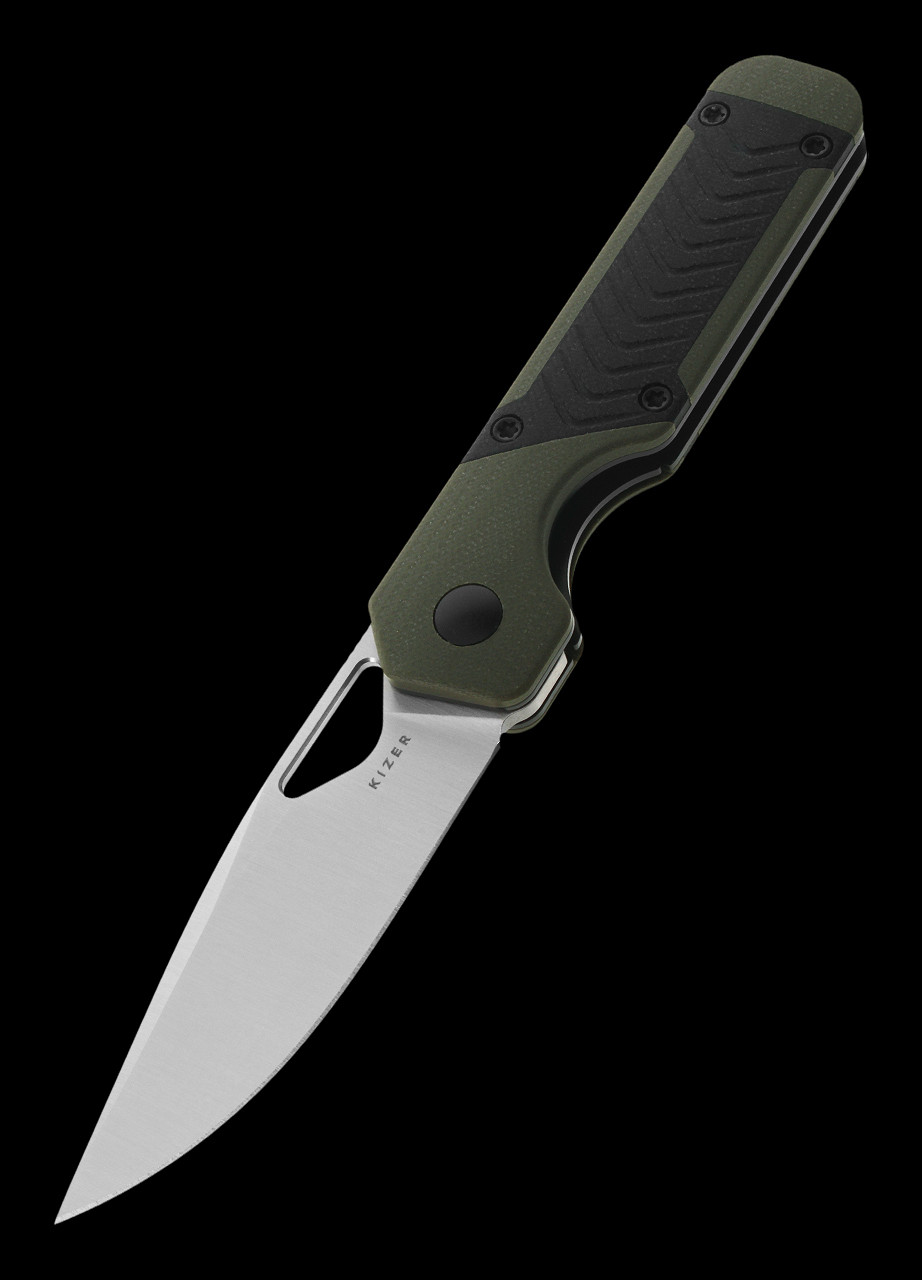 Kizer Mini Militaw Green & Black G10 | Heinnie Haynes