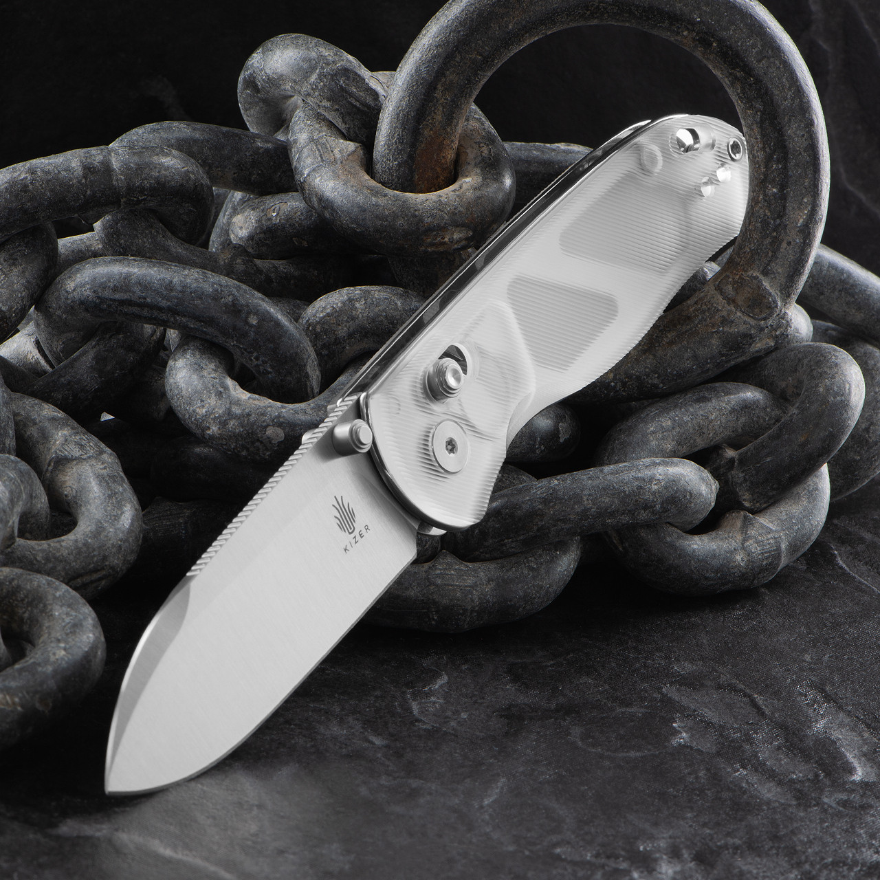 Kizer Drop Bear Clear Acrylic Folding Knife | Heinnie Haynes