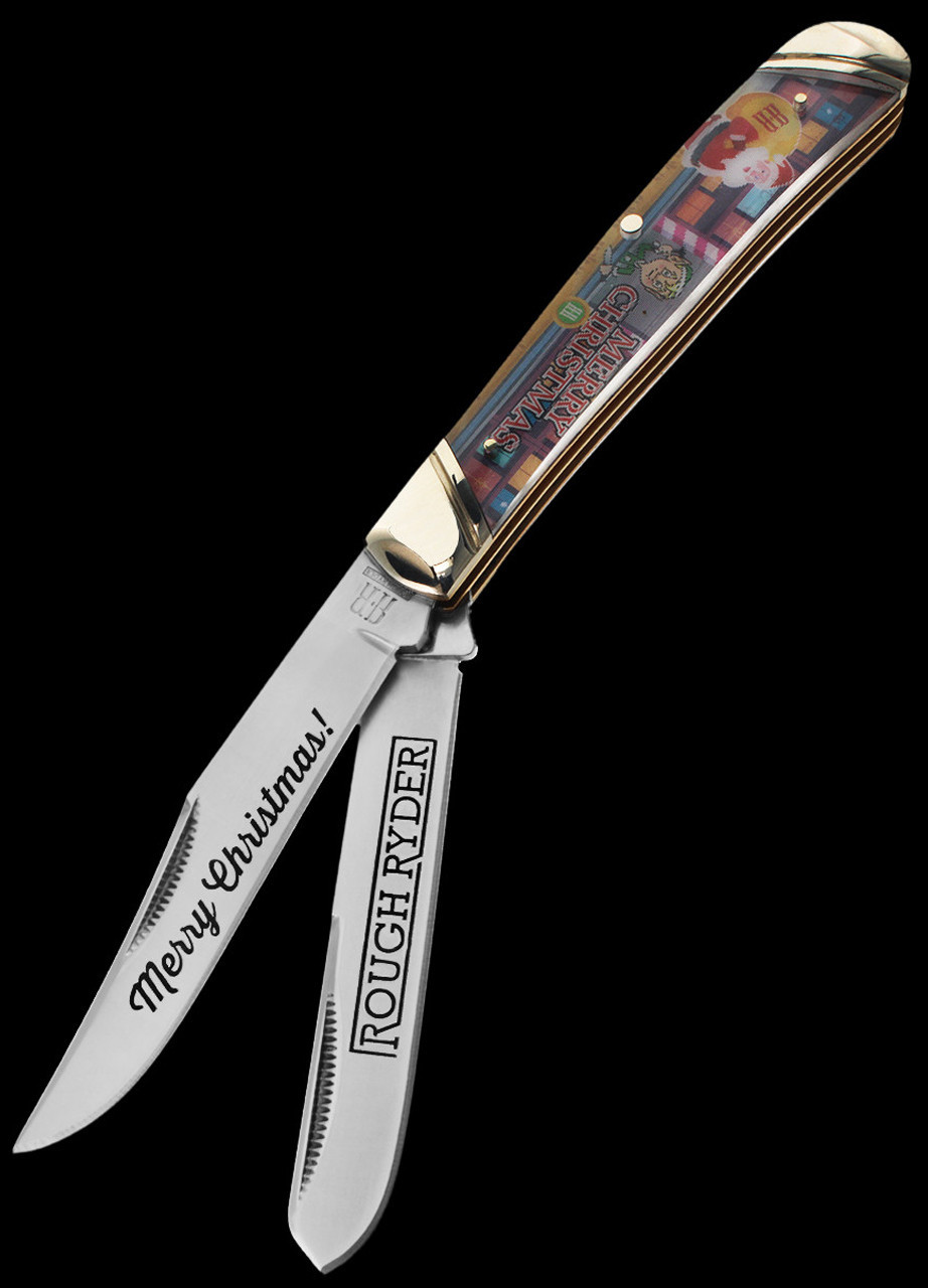 Rough Ryder Merry Christmas Trapper 2024 Folding Knife | Heinnie