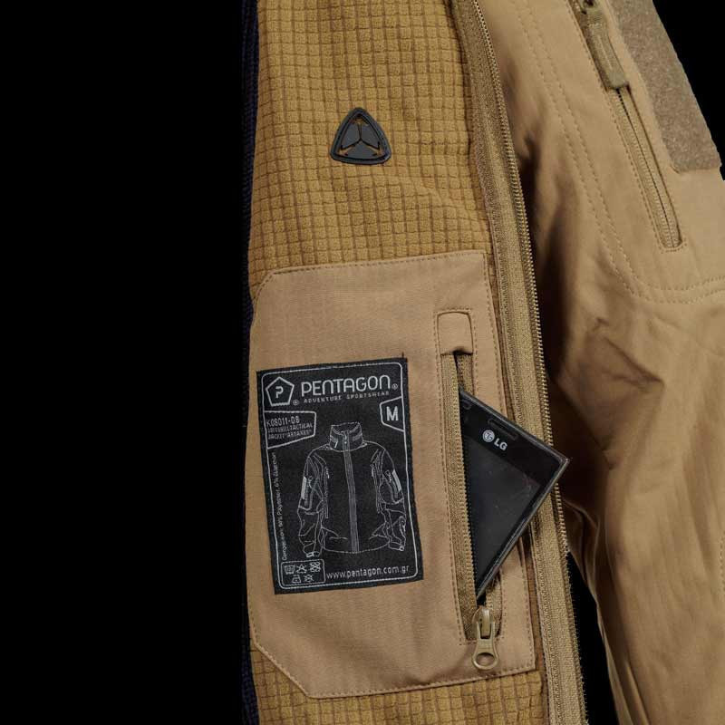 Pentagon Veste Softshell Artaxes Femme Coyote - Doublure Polaire Respirante Et Résistante