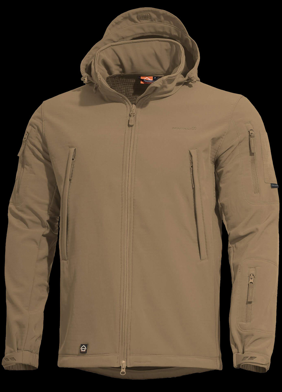 Veste Militaire Softshell PENTAGON Pour Homme - Couleur Coyote - Coupe Régulière - Neuf Avec étiquettes