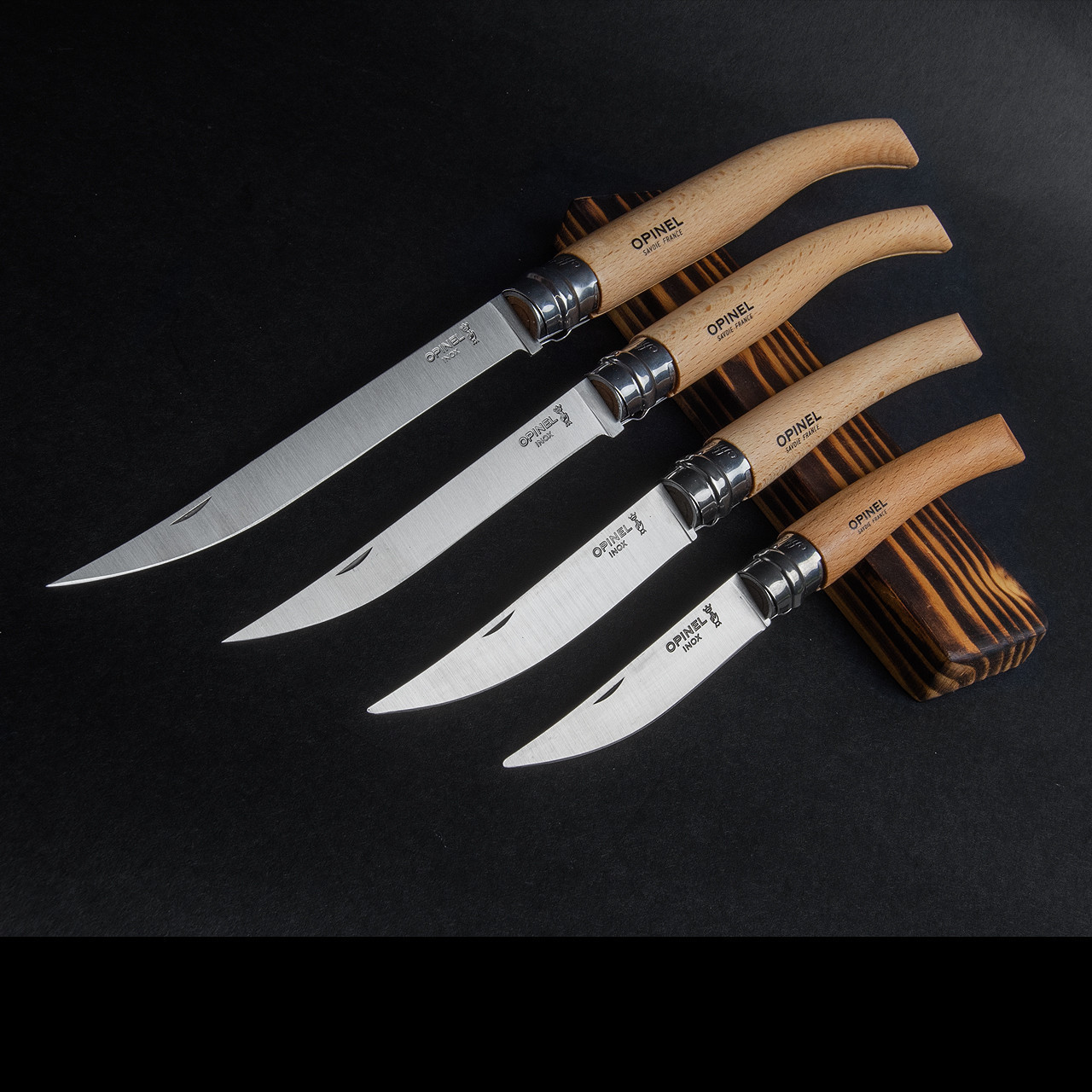 Offen オッフェン pointedFRIN BEIGE & BLACK 38 Opinel Effile Beech Folding Knife | Heinnie Haynes