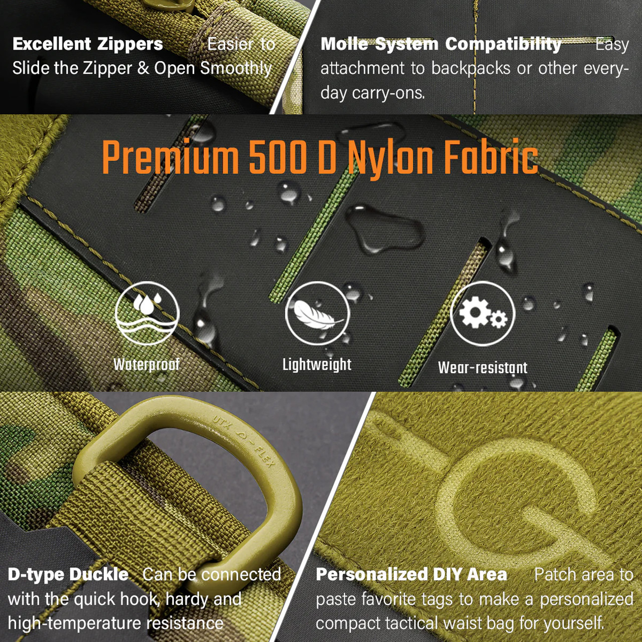 Portafoglio Sottile TACTICAL_GEEK EXT5 EDC – Nylon CORDURA, Organizer Carte, Con Velcro Per Patch