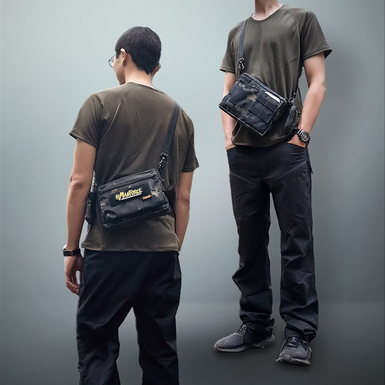 Magforce Cube Crossbody Bag 500D Black Camo | Heinnie Haynes