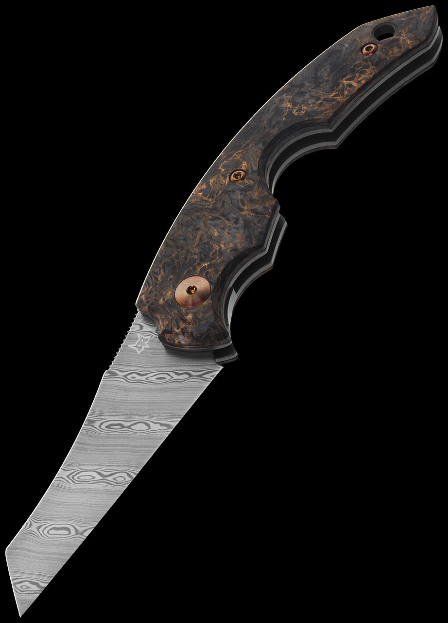 Fox Virtus Bronze Damast Steel Folding Knife | Heinnie Haynes