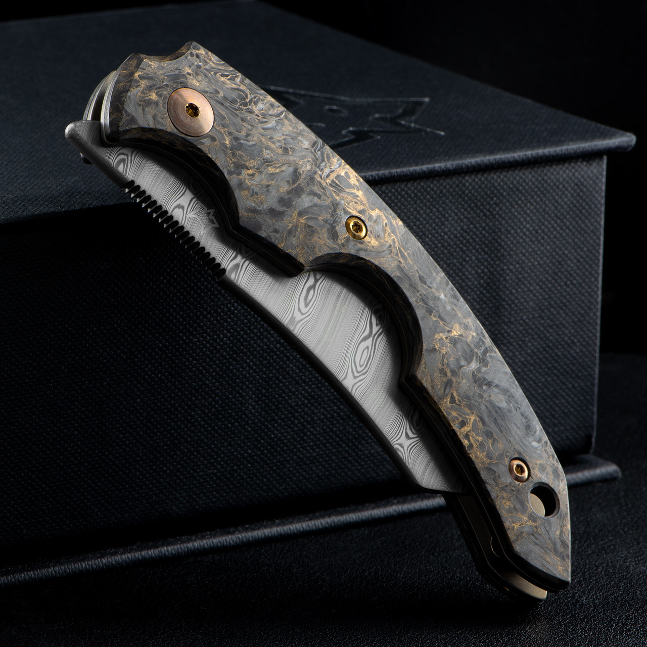 Fox Virtus Bronze Damast Steel Folding Knife | Heinnie Haynes