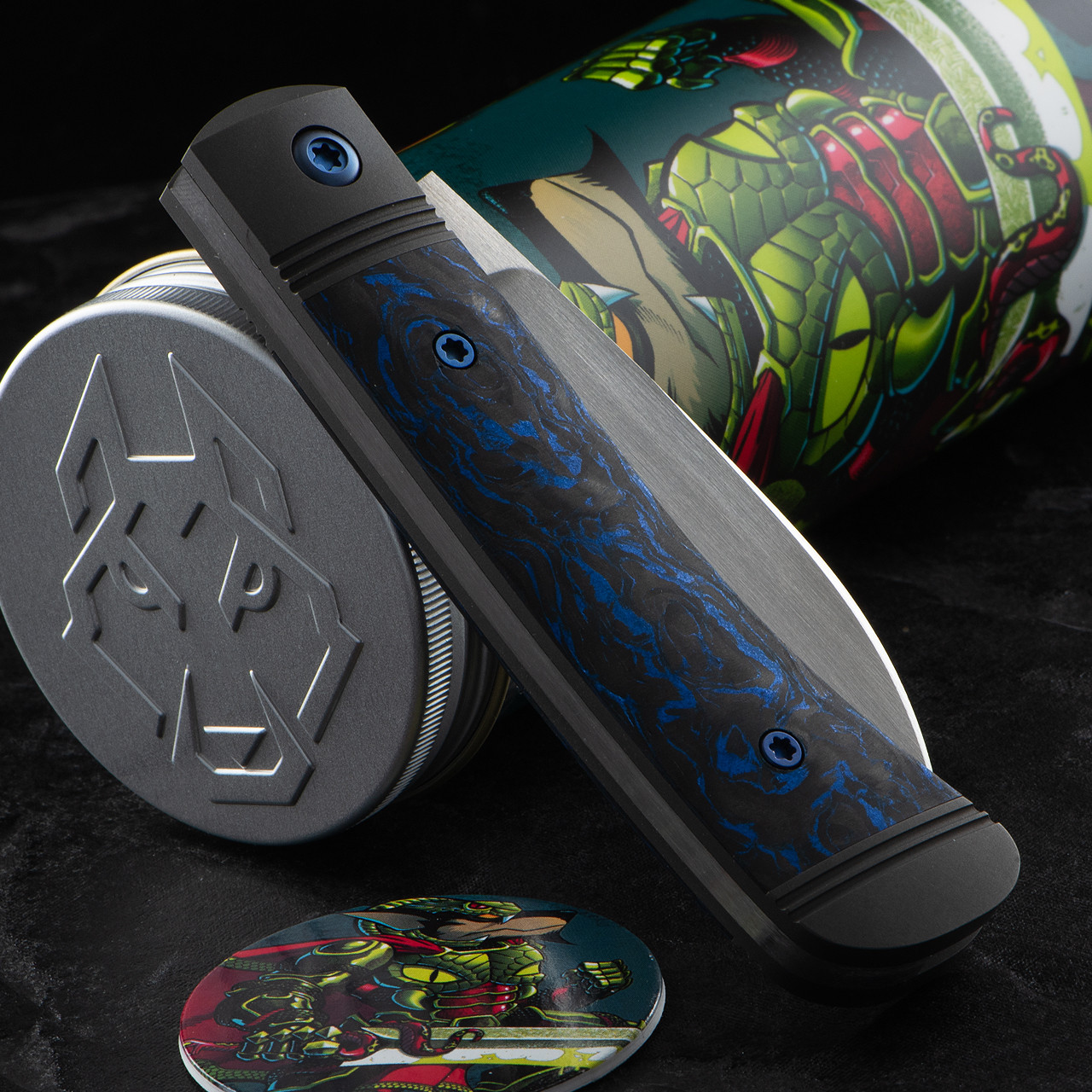 Jack Wolf Venom Jack Blue Marbled Carbon Fibre | Folding Pocket Knife