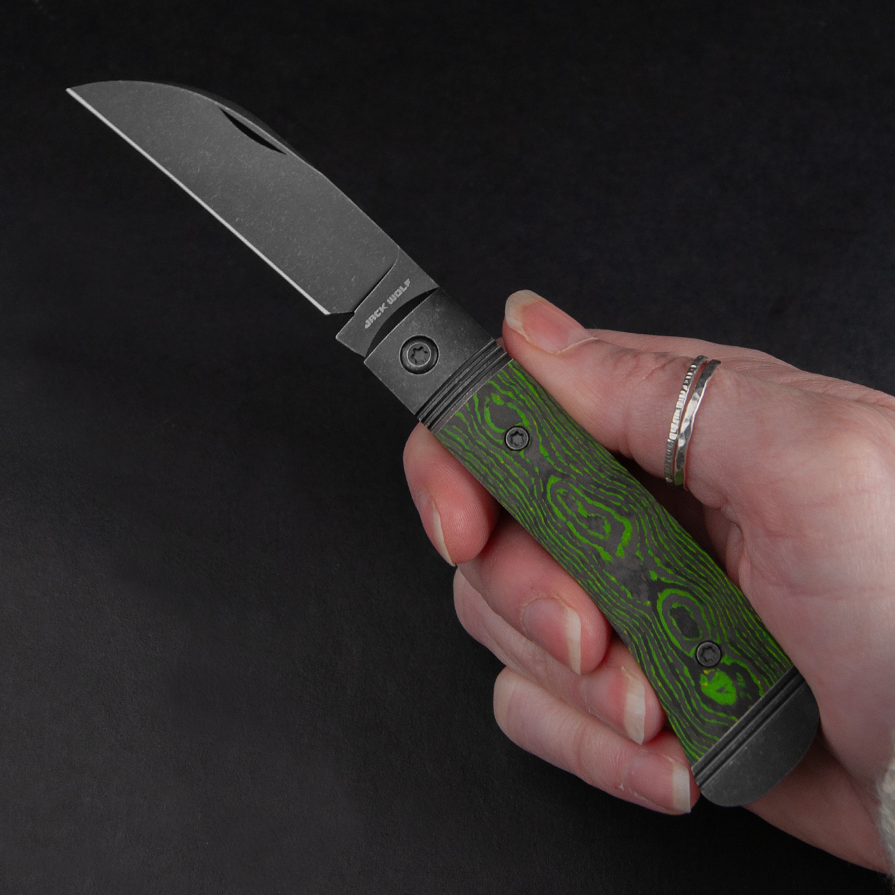 Jack Wolf Venom Jack Camo Carbon Toxic Green | Folding Pocket Knife