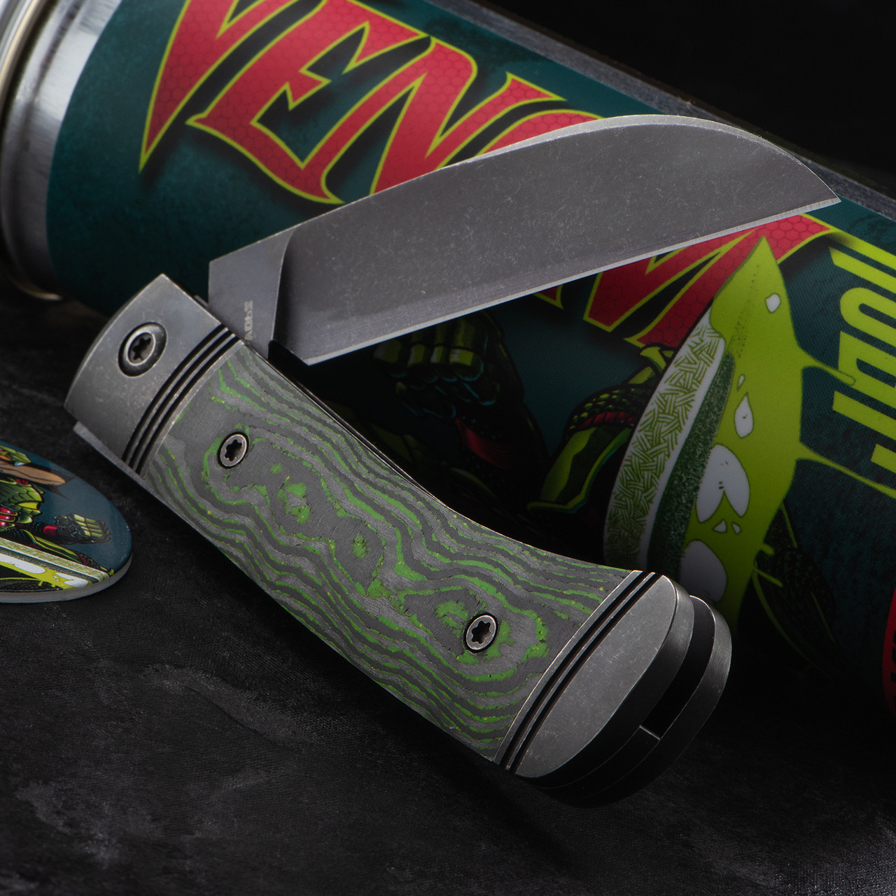 Jack Wolf Venom Jack Camo Carbon Toxic Green | Folding Pocket Knife