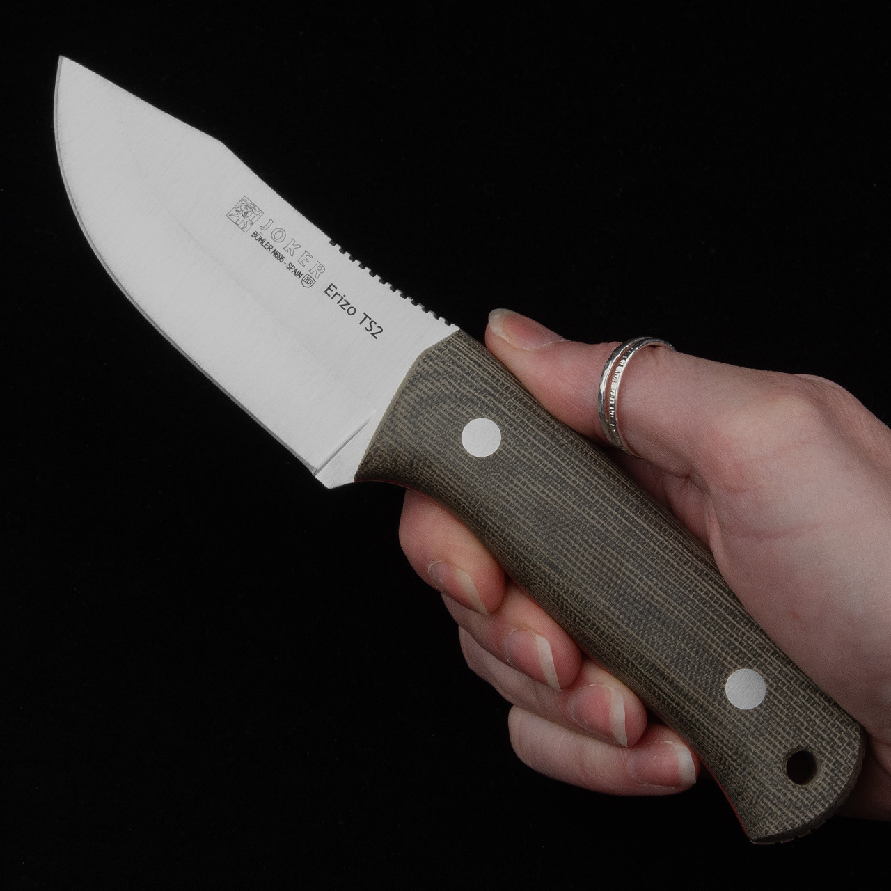 Joker Erizo TS2 Green Micarta & Firesteel | Fixed Blade