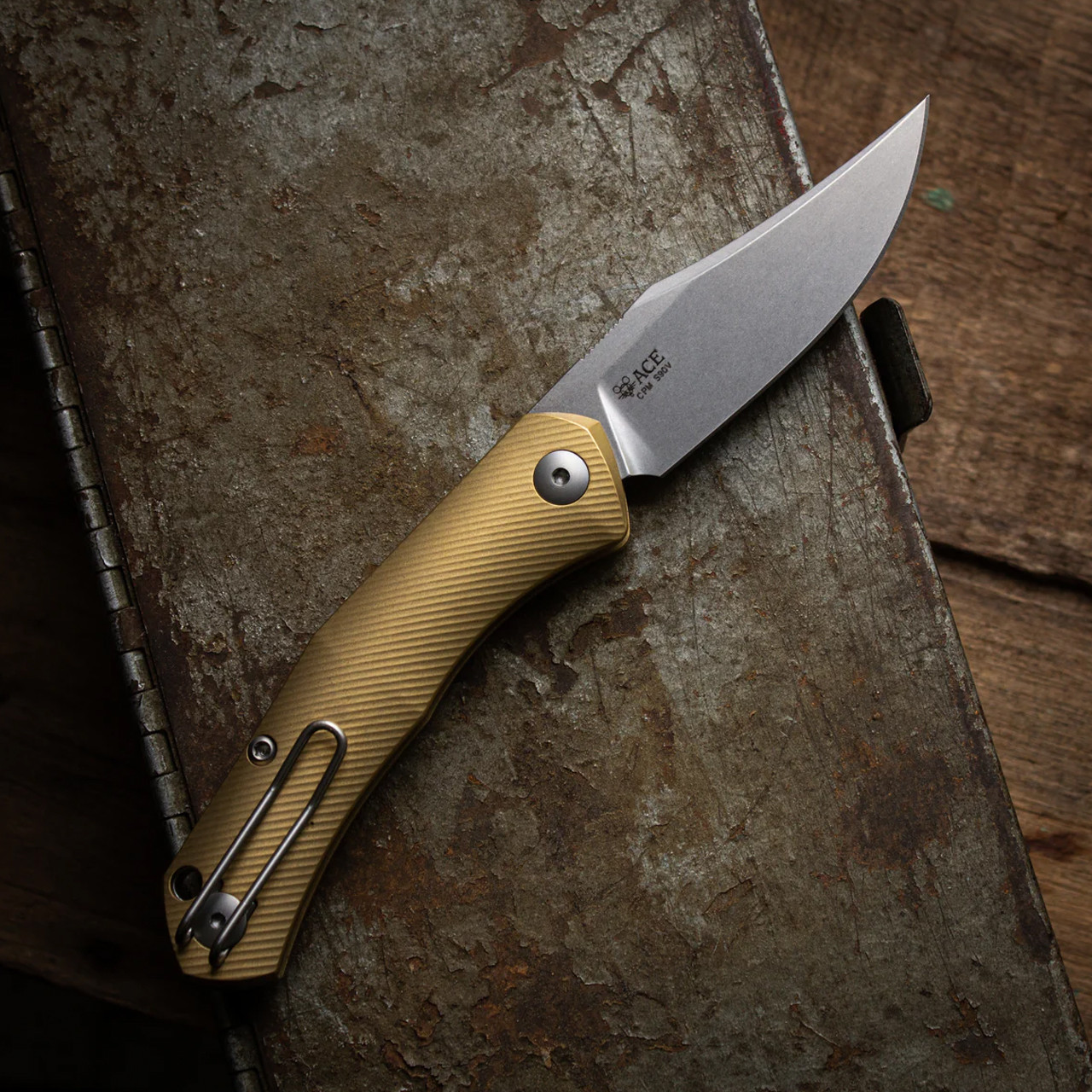 Giant Mouse Ace Jutland Slipjoint Brass| Folding Pocket Knife
