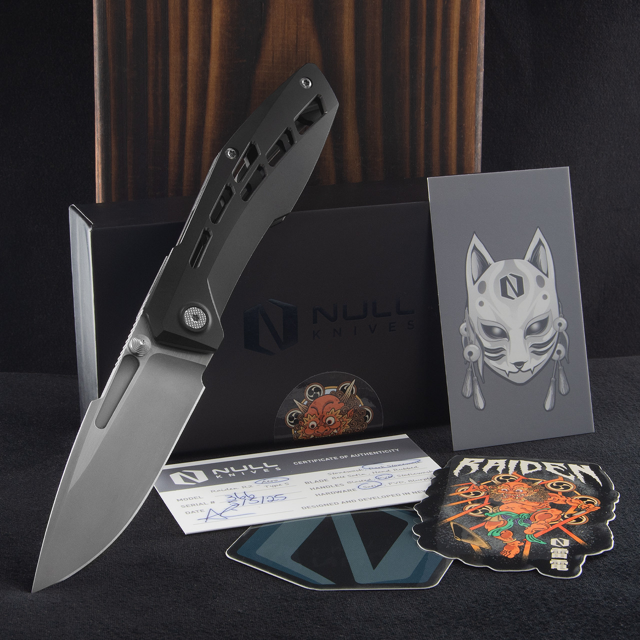 Null Raiden R2 Aero Dark Stonewashed | Folding Pocket Knife