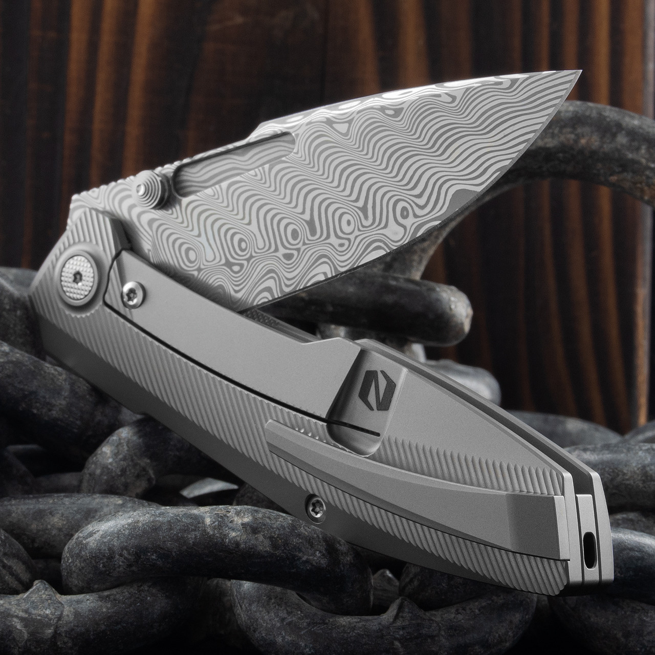 Null Raiden R2 Type S Damasteel | Folding Pocket Knife