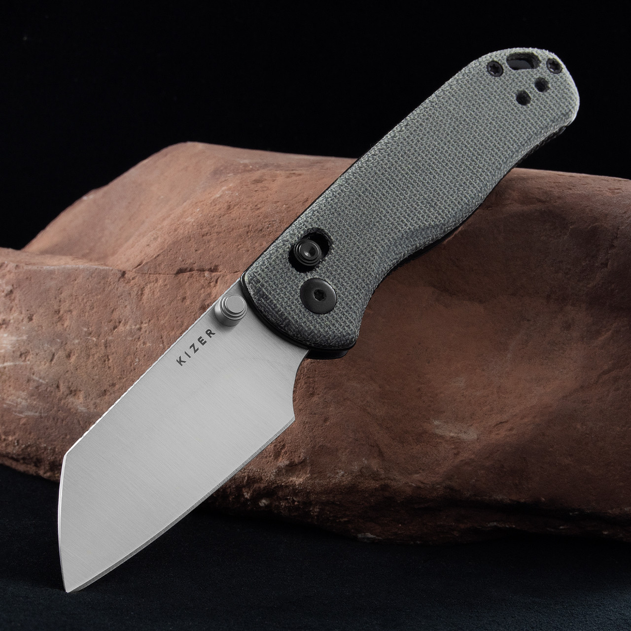 Kizer Drop Bear 2 Black Micarta | Folding Pocket Knife