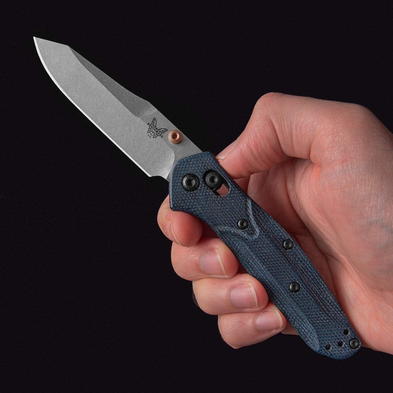 濃紺✦W34　赤耳スティーブンソンオーバーオール 787-OSX パサデナ Benchmade 945-04 Mini Osbourne Blue Denim Folding Knife | Heinnie